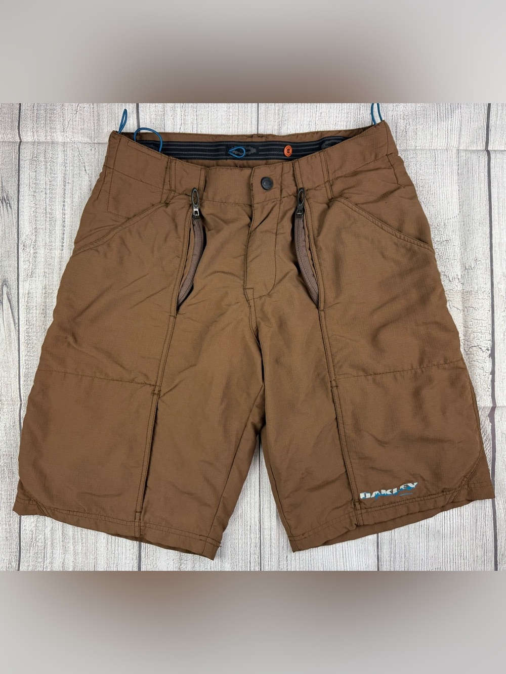 VGC! Oakley Software MTB Shorts Mountain Cycling Padded Lined Brown Sz Large